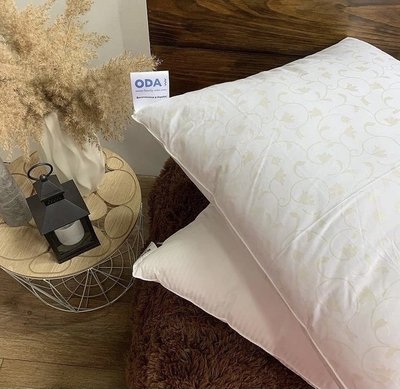 Подушка для сна эко-пух 40х60, антиаллергенная, со съемным хлопковым чехлом ТМ ОДА