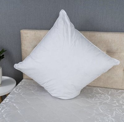 Подушка для сна эко-пух большого размера 70х70, антиаллергенная, со съемным хлопковым чехлом ТМ ОДА