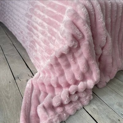 Плед Шарпей Королевская полоска двуспального размера 180-200см. цвет Розовый