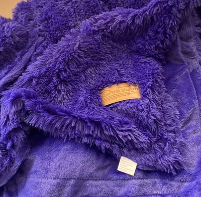 Хутряний плед-покривало травичка Євро розміру 220/240см. колір Фіолетовий